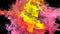 Color Burst - colorful yellow pink smoke explosion fluid particles alpha matte