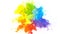 Color burst iridescent multicolored rainbow powder explosion fluid ink particles