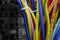 Color cables in the back of the server rack