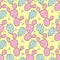 Color cactus seamless pattern, cacti vector illustration. Hand d