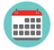 Color calendar flat icon - vector