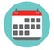 Color calendar flat icon - vector