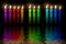 Color candles Happy New Year flooding in water