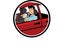 Color cartoon of a man drinking and driving
