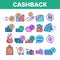 Color Cashback Service Sign Icons Set Vector