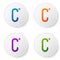 Color Celsius icon isolated on white background. Set icons in circle buttons. Vector Illustration