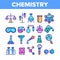 Color Chemistry Elements Icons Set Vector
