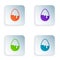 Color Chocolate egg icon isolated on white background. Set colorful icons in square buttons. Vector