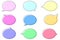 Color circle dialog frame icon set. Message logo. Chat symbol. Communication concept. Vector illustration. Stock image.