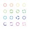 Color circle reload arrows vector icons. Round arrow elements