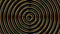 Color circles simple flat geometric on black background loop. Colored rounds radio waves endless creative animation. Multicolor