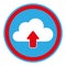 Color circular emblem with cloud upload service