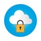 Color circular frame with secure padlock cloud service