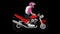 Color classic motorcycle with girl rider side view isolated graffiti style looped animation