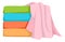 Color clothes stack. Folded towels cartoon icon