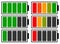 Color coded battery level indicator. Battery running low / rechargeable battery