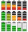 Color coded battery level indicator. Battery running low / rechargeable battery