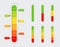 Color coded progress, level indicator with units. Vector illustartion