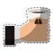 Color coffee cuppa in the hand icon