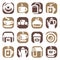 Color coffee and tea icons