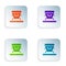 Color Coffin icon isolated on white background. Funeral ceremony. Set colorful icons in square buttons. Vector