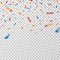 Color confetti. Falling confetti ribbons isolated. Party celebration, carnival surprise and fiesta vector background