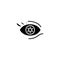 Color contact lenses black icon concept. Color contact lenses flat vector symbol, sign, illustration.