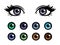 Color contact lenses poster with female eyes