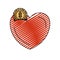 Color crayon silhouette money box in heart shape with coin with dollar symbol