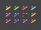 Color crayons with digits. Inforgaphic vector bullets