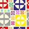 Color crosses in circles and squares