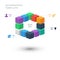 Color cubes info graphic template for presentation