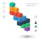 Color cubes info graphic template for presentation
