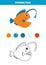Color cute angler fish. Worksheet for kids