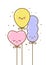 Color cute balloons isolated