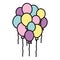 Color cute balloons party decoration design