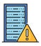 Color database, network server storage line icon