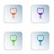 Color Dental implant icon isolated on white background. Set colorful icons in square buttons. Vector