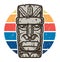 Color design tiki mask for summer surfing season