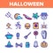 Color Different Halloween Icons Set Vector