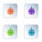 Color Disco ball icon isolated on white background. Set colorful icons in square buttons. Vector