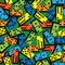 Color domino of seamless pattern