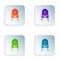 Color Dressing table icon isolated on white background. Set colorful icons in square buttons. Vector