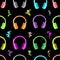 Color earphones on the black