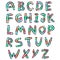 Color english alphabet in doodle style