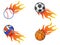 Color fire ball logo icons