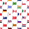 Color flags of different country seamless pattern