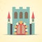 Color flat castle icon for web and mobile