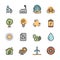 Color flat ecology energy icon set, vector eps10