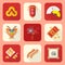 Color flat style chinese new year icons set